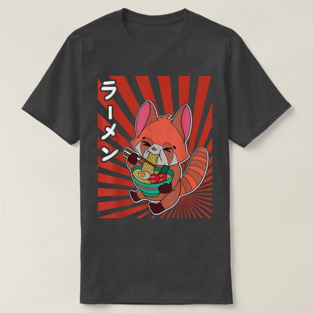 Red Panda Ramen Noodle Japan-Cuisineet Japan Asia T Shirt (Design framsida)