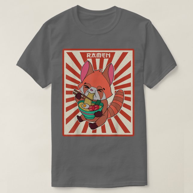 Red Panda Ramen Noodle Japan-Cuisineet Japan Asia T Shirt (Design framsida)