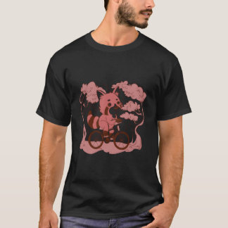 Red Panda Riding Bicycle T Shirt