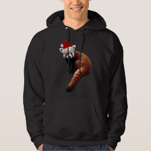 Red Panda Santa Cute God Hat för Pandabjörn L Hoodie