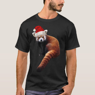 Red Panda Santa Cute God Hat för Pandabjörn L T Shirt