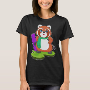 Red Panda Skier Ski T Shirt