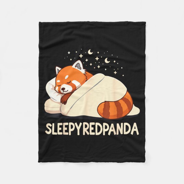 Red Panda Sleep Pajamas  Fleecefilt (Framsidan)