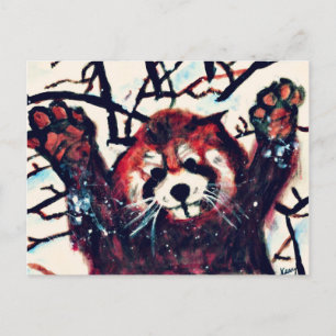 Red Panda Snö Day Vykort