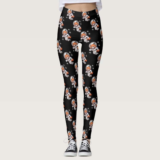 Red Panda Space Astronaut Leggings (Framsida)