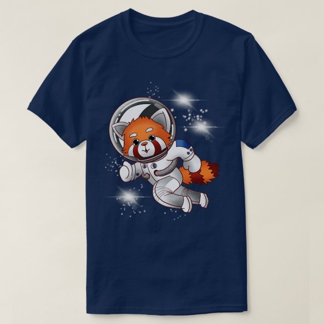 Red Panda Space Astronaut T Shirt (Design framsida)