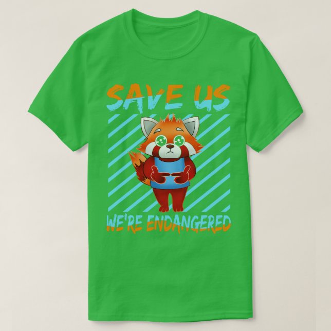 Red Panda Spara oss är hotade T Shirt (Design framsida)