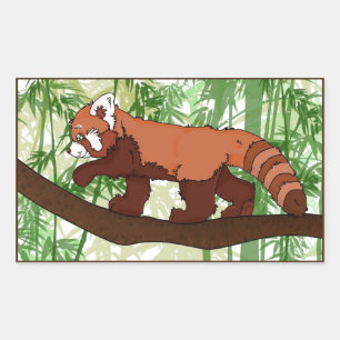 Red Panda Sticker Rektangulärt Klistermärke