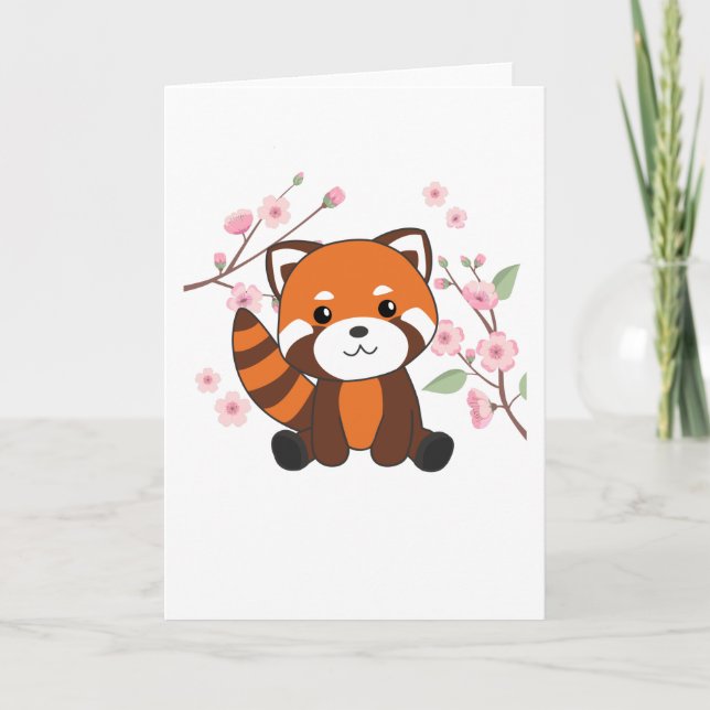 Red Panda Sweet Animals for Kawaii Kawaii Kort (Framsida)