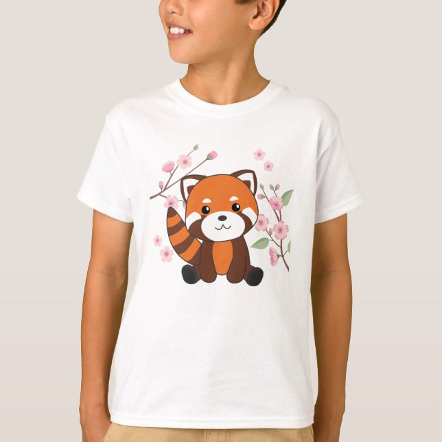 Red Panda Sweet Animals for Kawaii Kawaii T Shirt (Framsida)