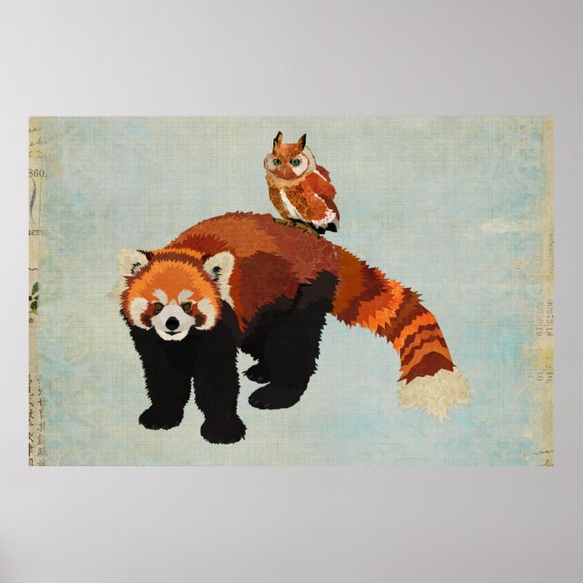 Red Panda & Uggla Art Poster (Framsidan)
