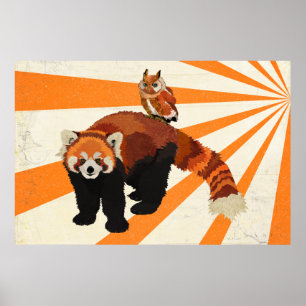 Red Panda & Uggla Art Poster