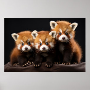 Red Panda Vild Animal Porträtt Nature Beauty Poster