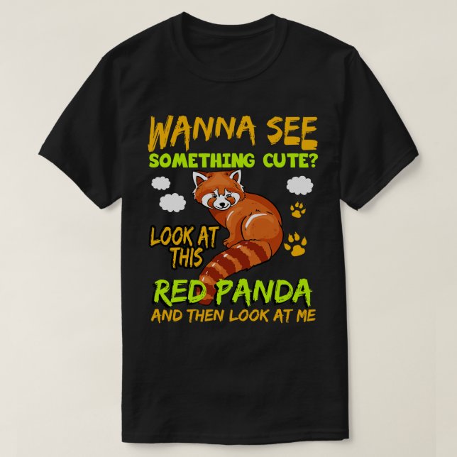 Red Panda Wanna ser nåt i Cute T Shirt (Design framsida)
