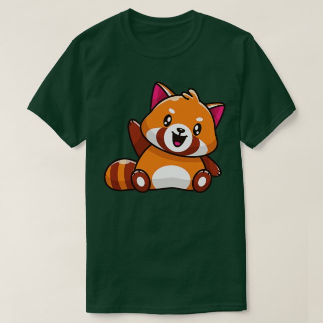Red Panda Wave Hand T Shirt (Design framsida)