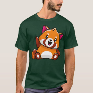 Red Panda Wave Hand T Shirt