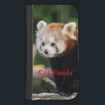 Red Panda Wildlife Photo Galaxy S4 Plånbok<br><div class="desc">Ett foto av en söt Red Panda på en snölogg.</div>