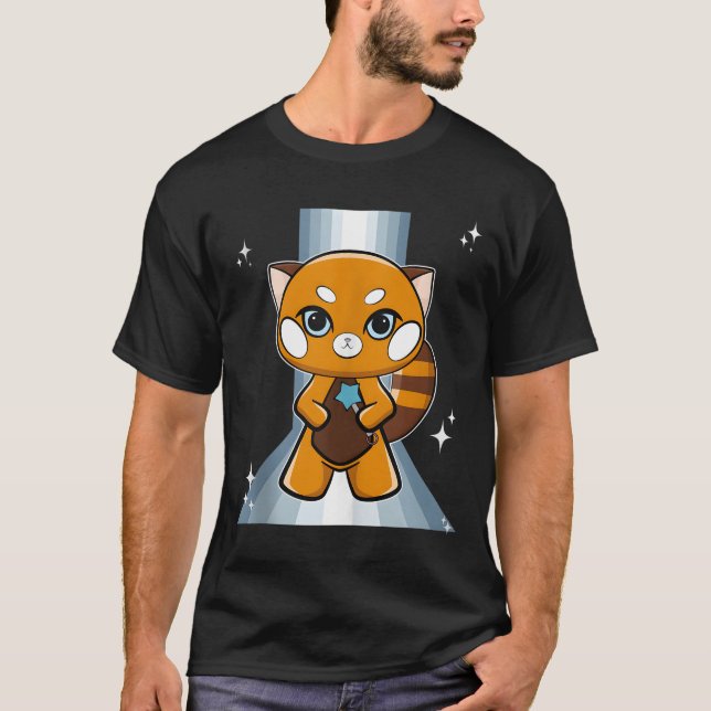 Red Panda With Scepter T Shirt (Framsida)