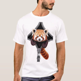 Red Panda with zipper T Shirt