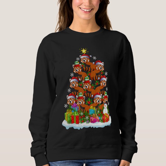 Red Panda   Xmas Holiday   Red Panda Christmas Tre T Shirt (Framsida)