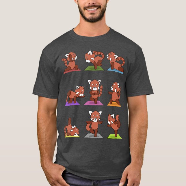 Red Panda Yoga  Funny Red Pandas In Yoga Poses T Shirt (Framsida)