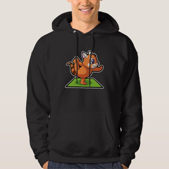 Red Panda Yoga Poses Sport Gymnastics Ohm Heartbea Hoodie (Framsida)