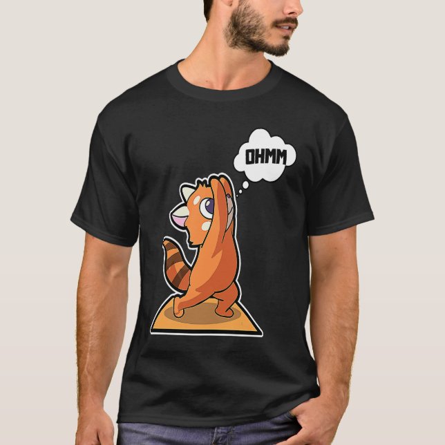 Red Panda Yoga Poses Sport Gymnastics Ohm Heartbea T Shirt (Framsida)