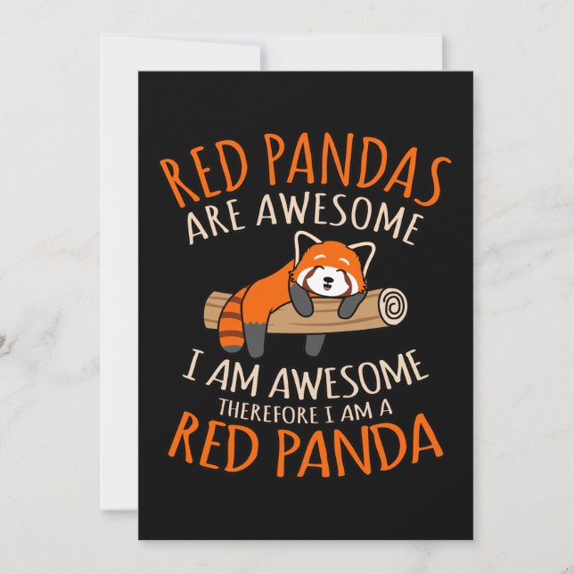 Red Pandas Are Awesome Cute Pet Animal Panda Lover Tack Kort (Framsida)