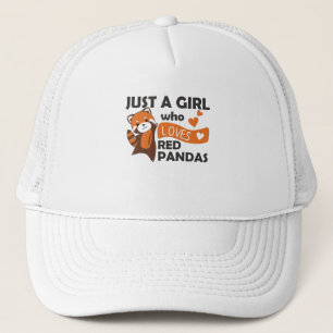 Red Pandas Girl Kärlek Red Panda Kawaii Cute Anima Keps