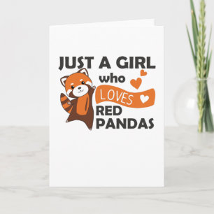 Red Pandas Girl Kärlek Red Panda Kawaii Cute Anima Kort