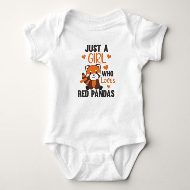 Red Pandas Girl Kärlek Red Panda Kawaii Cute Anima T Shirt (Framsida)