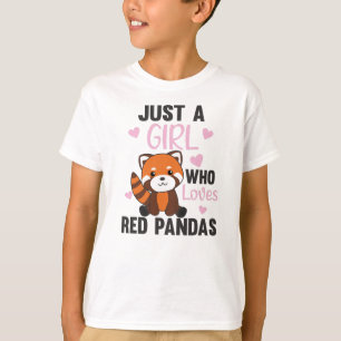 Red Pandas Girl Kärlek Red Panda Kawaii Cute Anima T Shirt