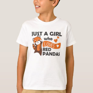 Red Pandas Girl Kärlek Red Panda Kawaii Cute Anima T Shirt