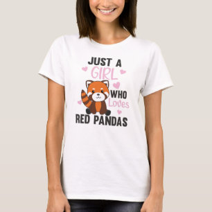 Red Pandas Girl Kärlek Red Panda Kawaii Cute Anima T Shirt