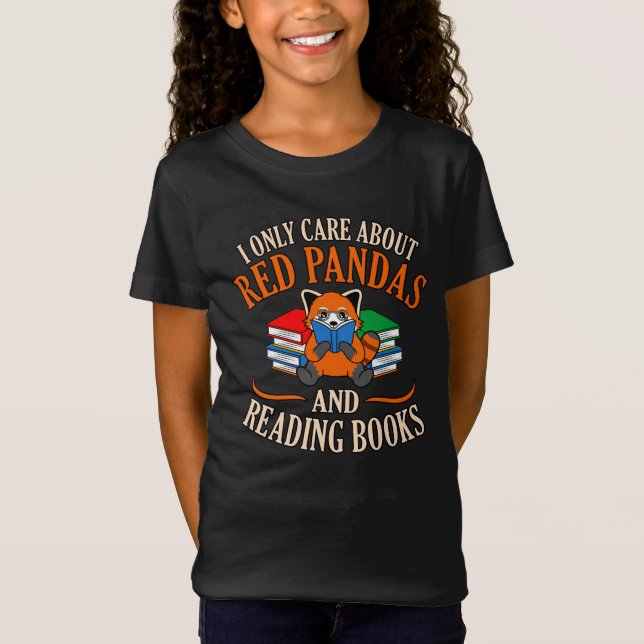 Red Pandas Reading Bokar Cute Pet Animal Panda Lov T Shirt (Framsida)