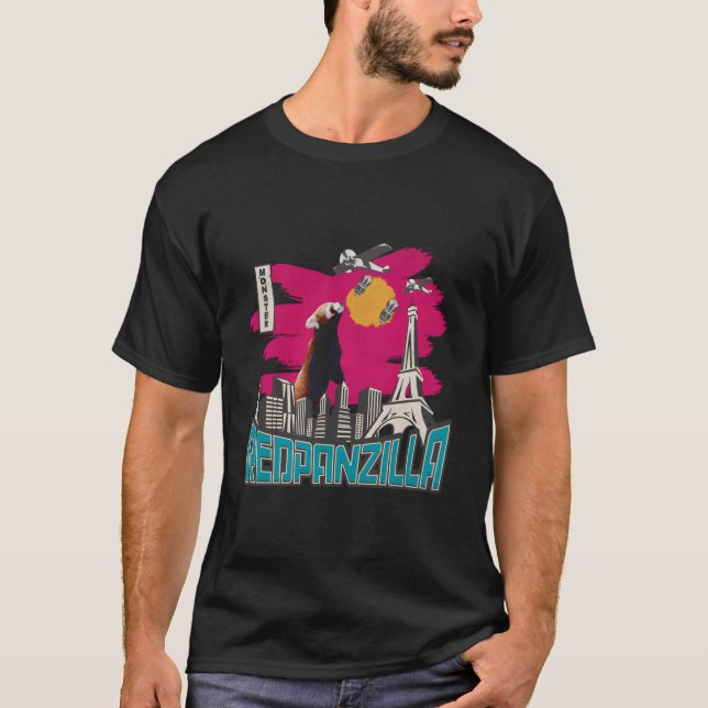 Red Pandazilla Red Panda Bear Red Panzilla Japan C T Shirt (Framsida)