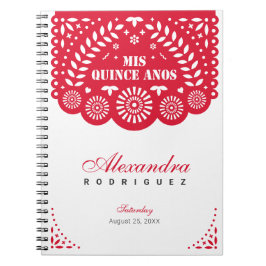Red Papel Picado Mis Quince Años Anteckningsbok