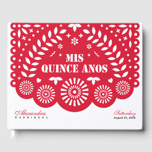 Red Papel Picado Mis Quince Años Gästböcker