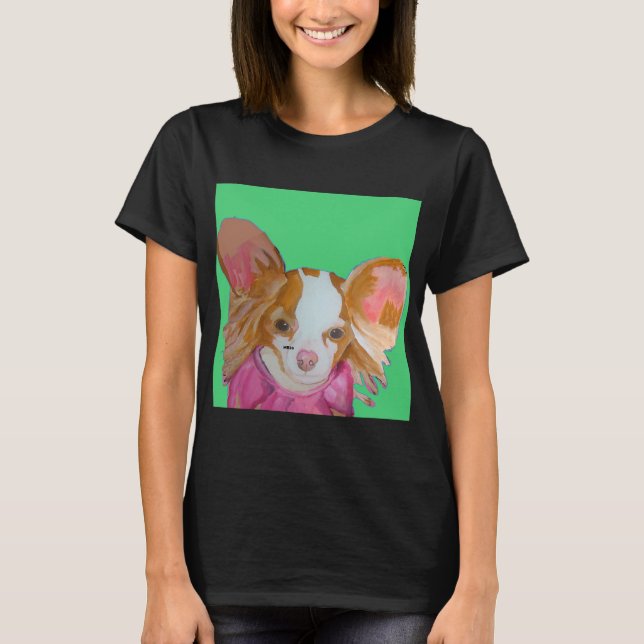 Red Papillon Grönt T Shirt (Framsida)