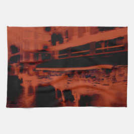 Red Paris kväll. Coola suddig rörelse Kökshandduk