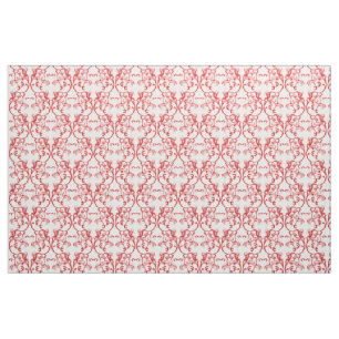 Red Parisian Damask Pattern Fabric Tyg