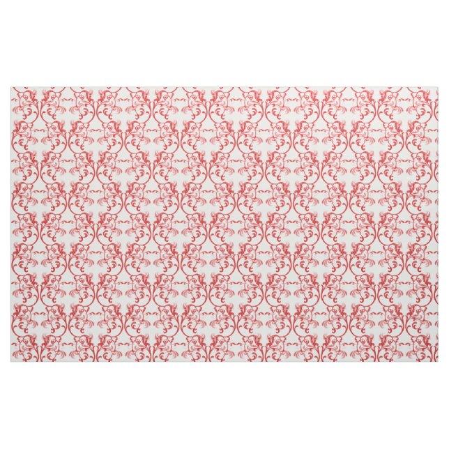 Red Parisian Damask Pattern Fabric Tyg (Fat Quarter)