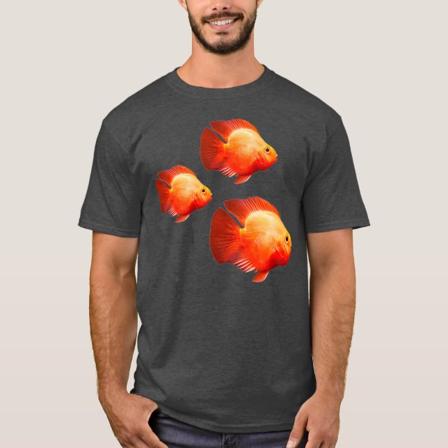 Red Parrot Cichlids Aquarium Fish Keeping Gift T Shirt (Framsida)