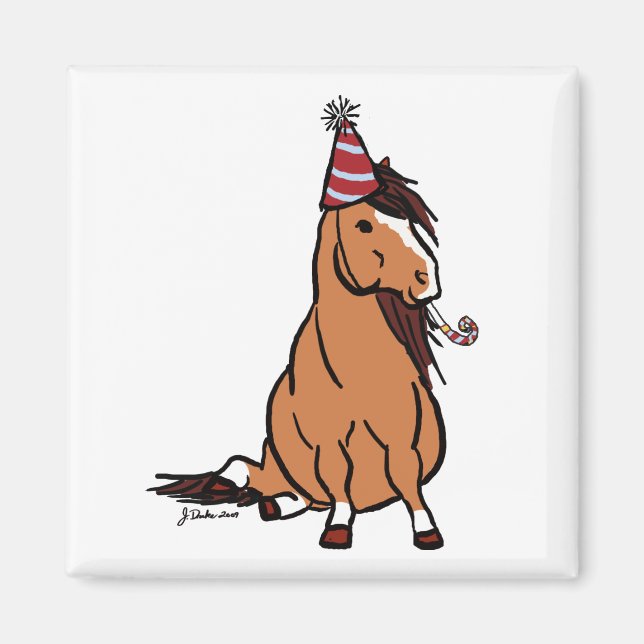 Red Party Pony Magnet (Framsidan)