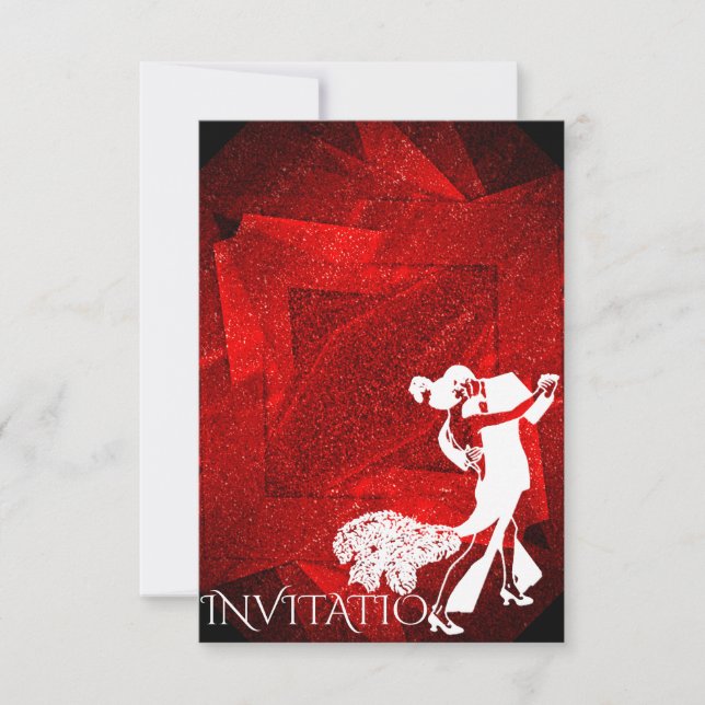 Red Passion Dance Party Charleston Inbjudningar (Framsida)