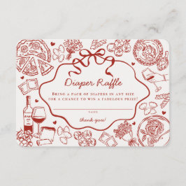 Red Pasta Special Delivery Italian Diaper Raffle Tilläggskort