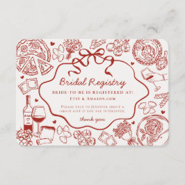Red Pasta Thats Amore Italian Bridal Registry Tilläggskort