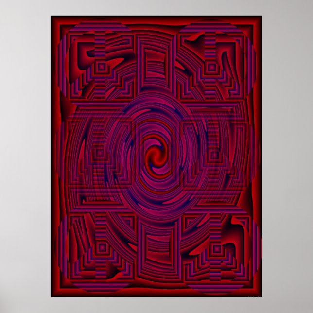 Red Patterned Psychedelic Poster (Framsidan)