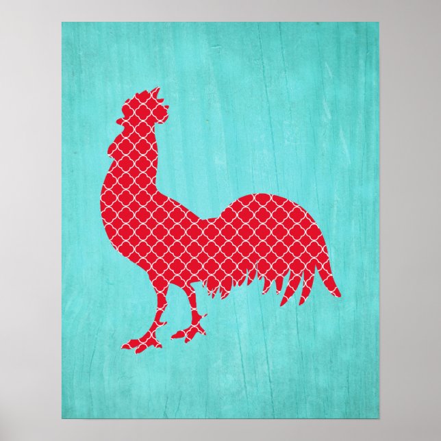 Red Patterned Tupp Silhouette Poster (Framsidan)