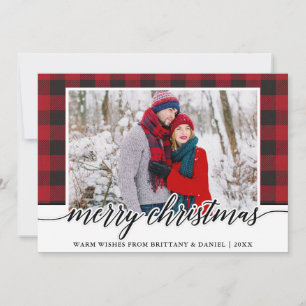 Red PCalligraphy Couple God jul Julkort
